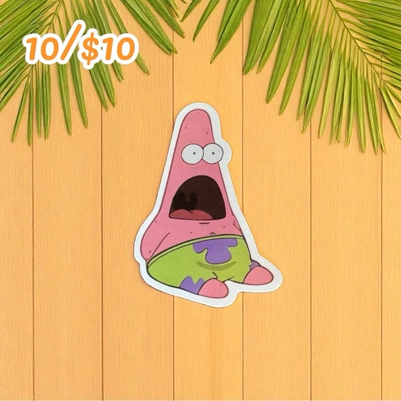 Patrick Star Shocked Face Vinyl Sticker – Funny Meme Design - Picture 1 of 1